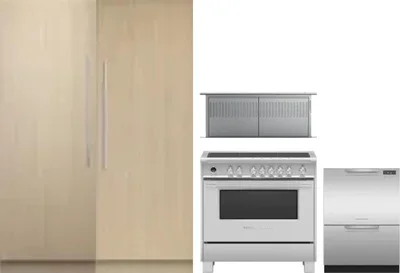 5 Piece Package Includes Refrigerator, Freezer, Range, Hood And Dishwasher